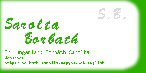 sarolta borbath business card