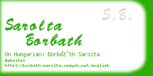 sarolta borbath business card